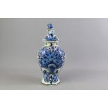 A Delft Blue and White Lidded Vase