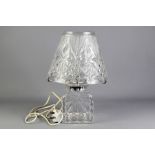 A Webb Corbett Cut-glass Lamp and Shade