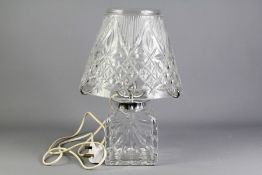 A Webb Corbett Cut-glass Lamp and Shade