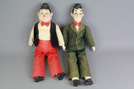 Laurel & Hardy Pair of Vintage Porcelain Dolls