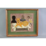 An Applique Embroidery of a Ginger Cat