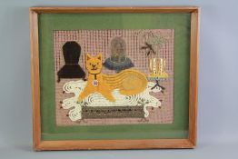 An Applique Embroidery of a Ginger Cat