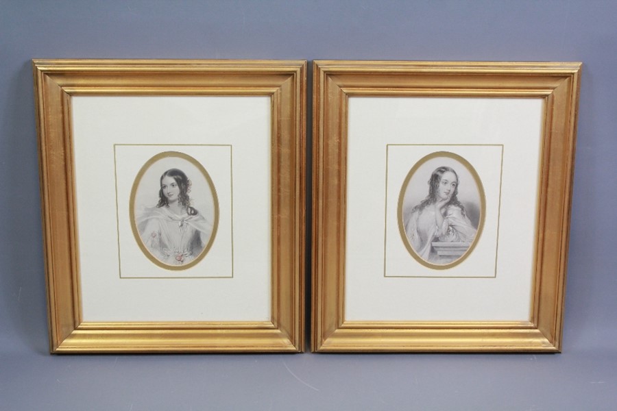 A Pair of Oval Hand Coloured Lithographs - Image 2 of 2