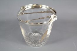 A Cut Glass and Silver Rimmed Ice Bucket