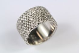 An 18ct White Gold Pave Set CZ Ring