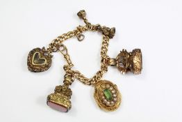 Antique 15ct Yellow Gold Charm Bracelet