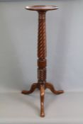 A Vintage Carved Mahogany Torchere