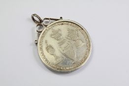 A Silver Manchester United European Cup Final Medallion