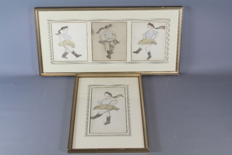 19th Century Pencil and Wash Preparatory Sketches