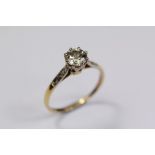 A Lady's 18ct and Platinum Diamond Solitaire Ring