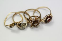 Two Lady's 9ct Yellow Gold Rings