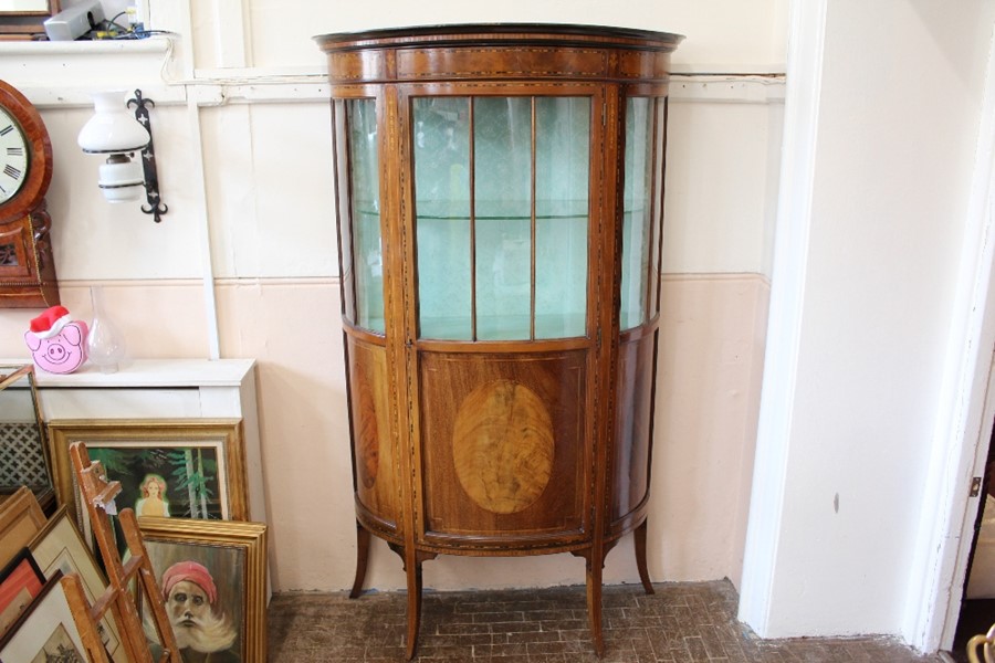 An Edwardian Bow-fronted Display Cabinet