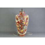 An Early 20th Century Japanese Satsuma Polychrome Lamp Base