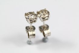 A Pair of White Gold Diamond Stud Earrings