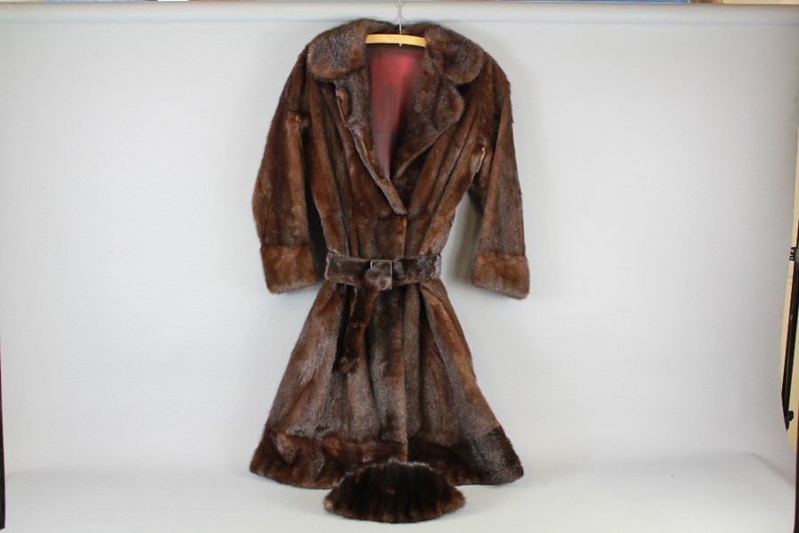 A Vintage Black Mink Fur Coat