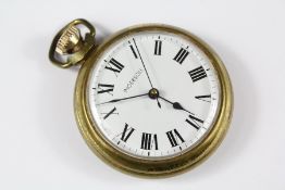 An Ingersol Metal-Cased Open Faced Pocket Watch