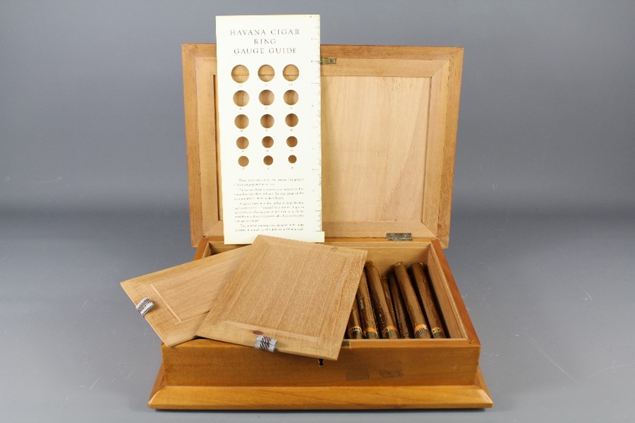 A Hand Crafted Box containing Cuban Cigars