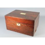 A Victorian Rosewood Travelling Vanity Set
