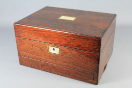 A Victorian Rosewood Travelling Vanity Set