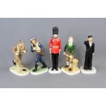 Four Coalport Limited Edition 'For King and Country' Series Porcelain Figurines