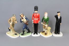 Four Coalport Limited Edition 'For King and Country' Series Porcelain Figurines