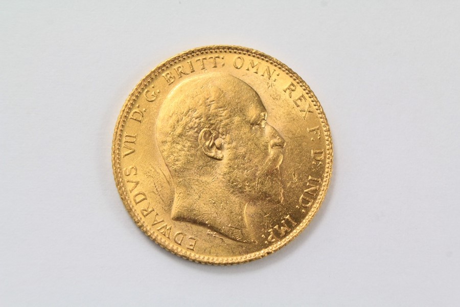 An Edward VII Full Gold Sovereign - Image 2 of 2