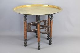 A Middle Eastern Brass Tea Table