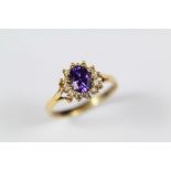 14ct Amethyst and CZ Ring