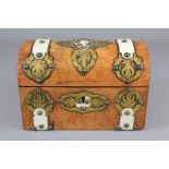 A Victorian Walnut and Brass Tea Caddy