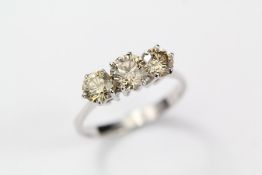 An 18ct White Gold Three Stone Diamond Ring