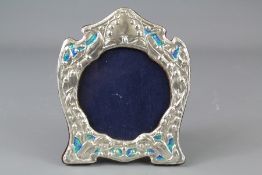 A Silver and Enamel Set Liberty Style Photo Frame