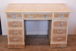 A Light Oak-Finish Office Desk