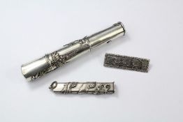 A Chinese Silver Parasol Handle