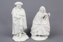 A Pair of Naples Blanc de Chine Figurines