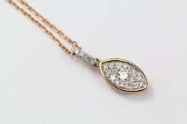 An 18ct Rose Gold Diamond Pendant Necklace