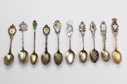 A Collection of Fifty Sterling Silver North American Tea Spoons