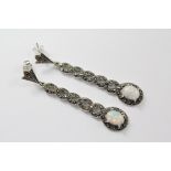 A Pair of Silver and Marcasite Earrings