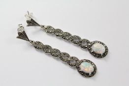 A Pair of Silver and Marcasite Earrings