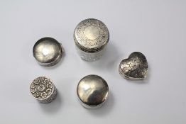 Five Silver Pill Boxes