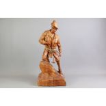 A Vintage Wood Carving of an Alpine Mountaineer