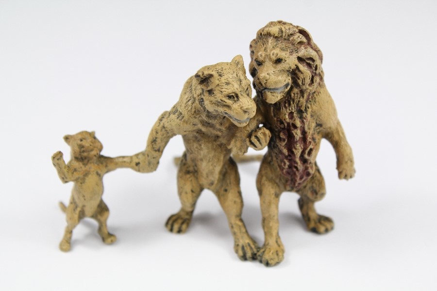 A Continental Cold Painted Bronze of a Lion Pride - Image 2 of 2