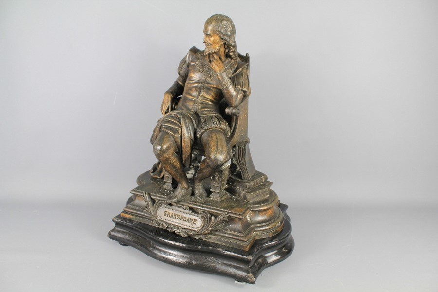 A Cast Metal Figure of William Shakespeare - Image 2 of 2