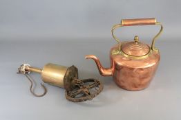 A Copper and Brass Fireside Kettle