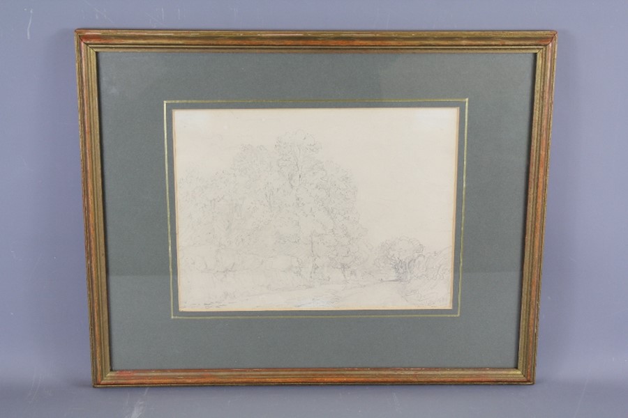 Attributed to John Constable Pencil Drawing - Image 2 of 7