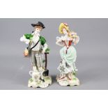 A Pair of Sitzendorf Porcelain Figurines