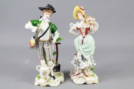 A Pair of Sitzendorf Porcelain Figurines