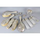 An Edwardian Twelve Piece Silver Dressing Table Set