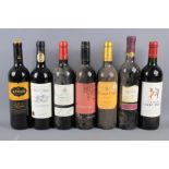 Seven Bottles of French, Italian and Spanish Red Wine