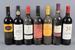 Seven Bottles of French, Italian and Spanish Red Wine