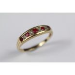 A Diamond and Ruby Half-eternity Ring
